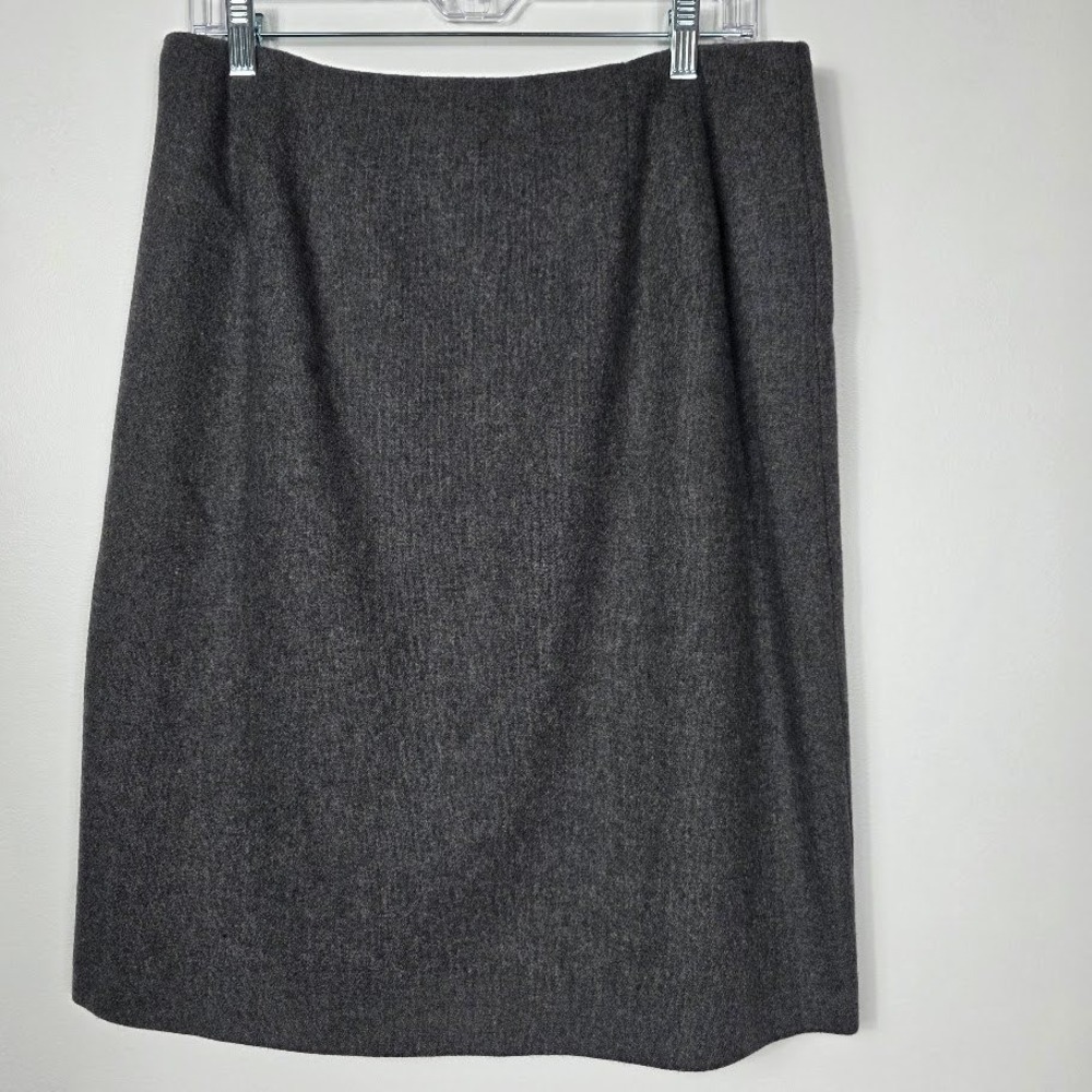 VTG J.G. HOOK Womens Charcoal Gray Wool‎  Pencil Skirt Size 14W
